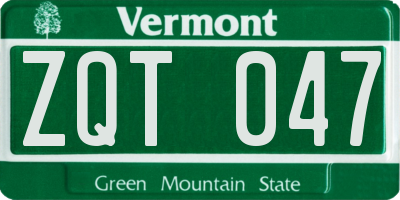 VT license plate ZQT047