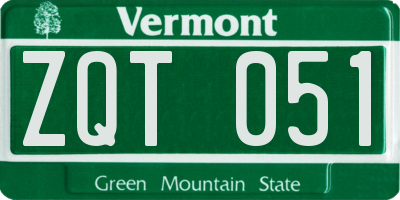 VT license plate ZQT051
