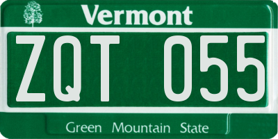 VT license plate ZQT055
