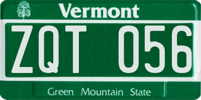 VT license plate ZQT056