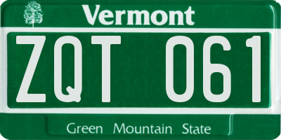 VT license plate ZQT061