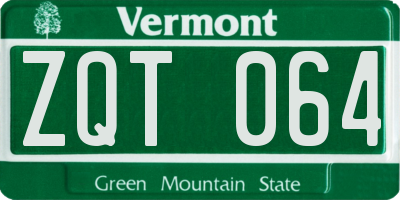 VT license plate ZQT064