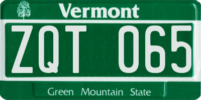 VT license plate ZQT065