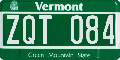 VT license plate ZQT084