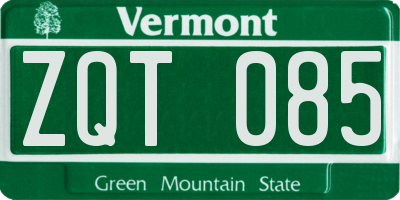 VT license plate ZQT085