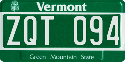 VT license plate ZQT094