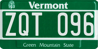 VT license plate ZQT096