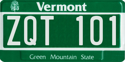 VT license plate ZQT101