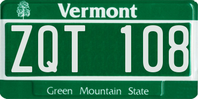 VT license plate ZQT108