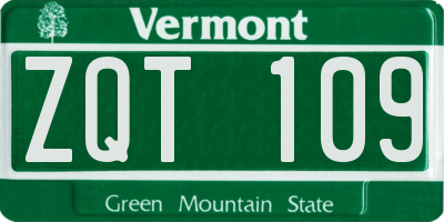 VT license plate ZQT109