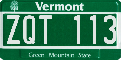 VT license plate ZQT113