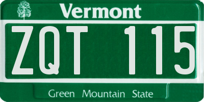 VT license plate ZQT115