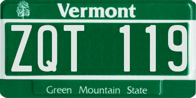 VT license plate ZQT119