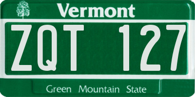 VT license plate ZQT127