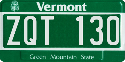 VT license plate ZQT130