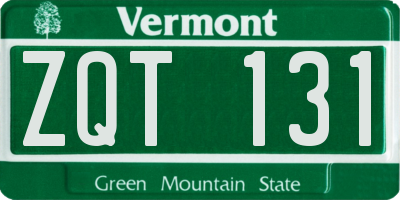 VT license plate ZQT131