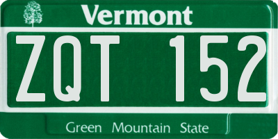 VT license plate ZQT152
