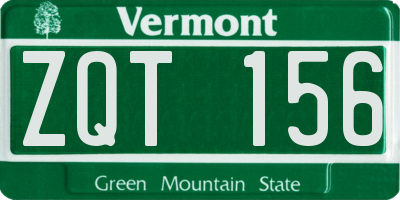 VT license plate ZQT156