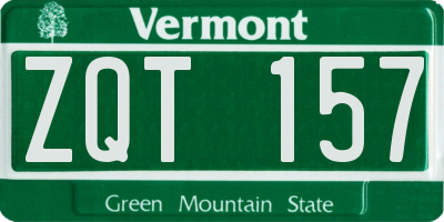 VT license plate ZQT157
