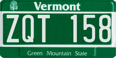 VT license plate ZQT158