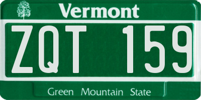 VT license plate ZQT159
