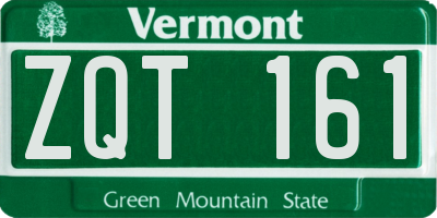 VT license plate ZQT161