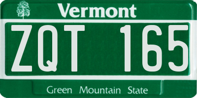 VT license plate ZQT165