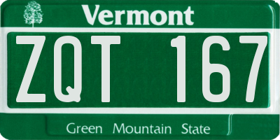 VT license plate ZQT167
