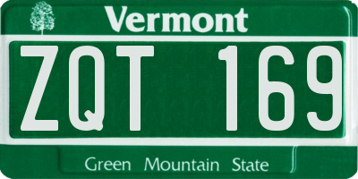 VT license plate ZQT169