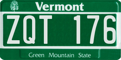 VT license plate ZQT176