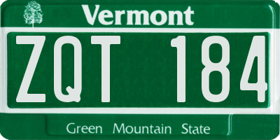VT license plate ZQT184
