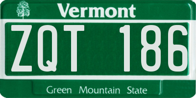 VT license plate ZQT186
