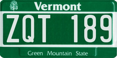VT license plate ZQT189