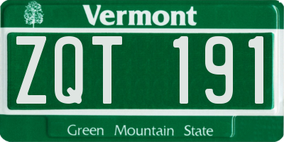 VT license plate ZQT191