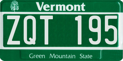 VT license plate ZQT195