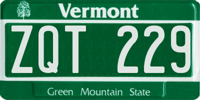 VT license plate ZQT229