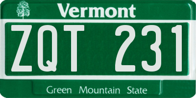 VT license plate ZQT231