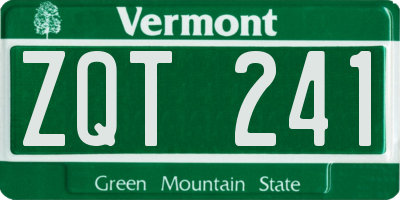 VT license plate ZQT241