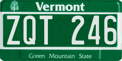 VT license plate ZQT246