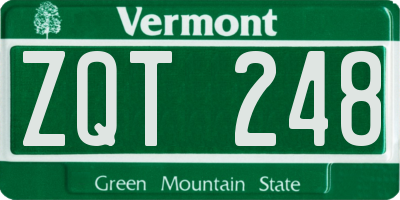 VT license plate ZQT248