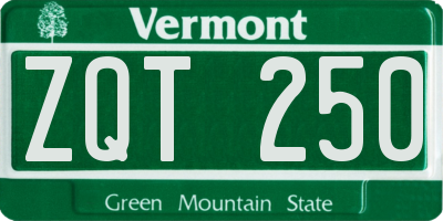 VT license plate ZQT250