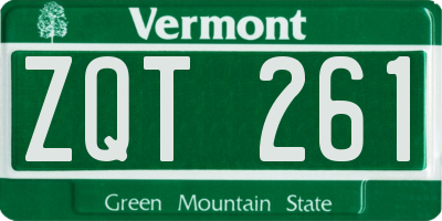 VT license plate ZQT261
