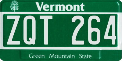 VT license plate ZQT264