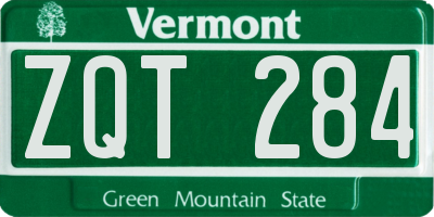 VT license plate ZQT284