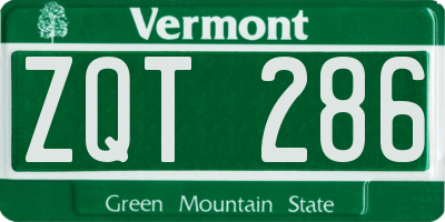 VT license plate ZQT286