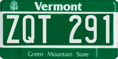 VT license plate ZQT291