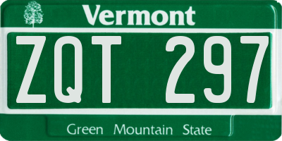 VT license plate ZQT297