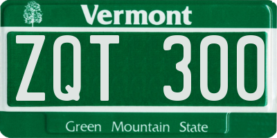 VT license plate ZQT300