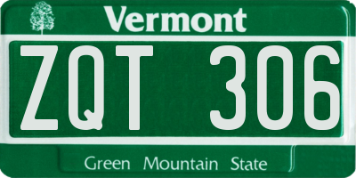 VT license plate ZQT306