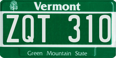 VT license plate ZQT310